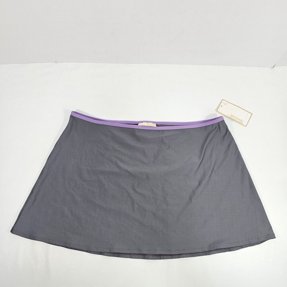 MICHAEL Michael Kors Swim Cover-Up A-line Mini Skirt Size L Gray Purple